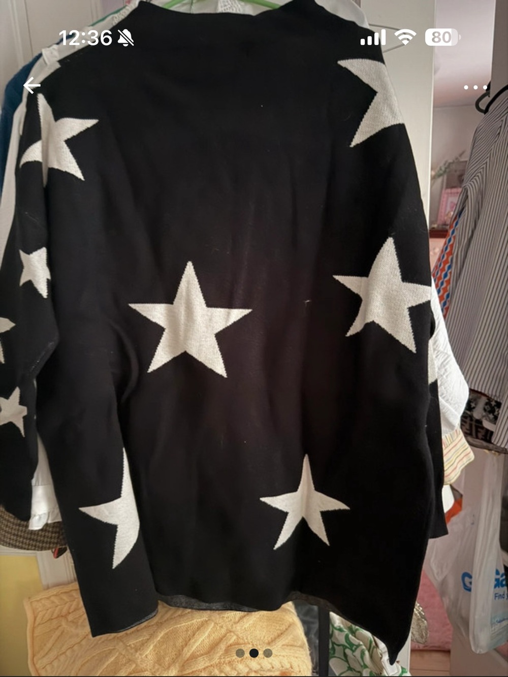Black Star Pattern Cozy Sweater